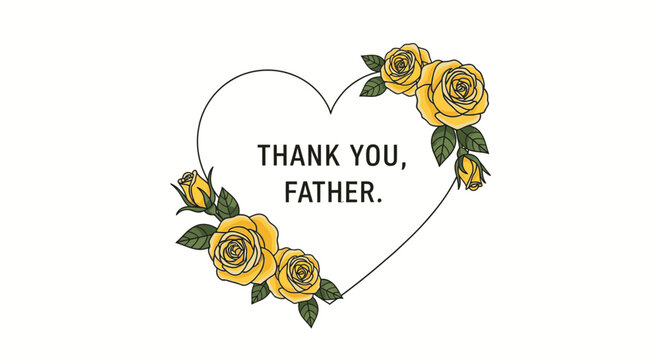 Express heartfelt gratitude to Dad with this lovely floral heart design, perfect for Father's Day cards and social media posts full of love and appreciation