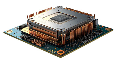 computer processor unit isolated on transparent background