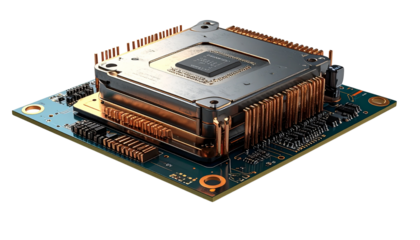 computer processor unit isolated on transparent background