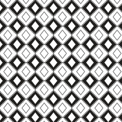 Black and white vector seamless pattern with small diamonds , star shapes ,rhombuses .Abstract black and white geometric texture .Simple minimal wide repeat background .