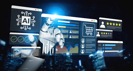 Explore a high-tech digital environment where artificial intelligence enhances data visualization...