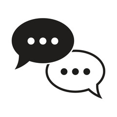Two overlapping speech bubble icon with ellipsis for conversation