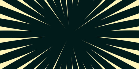 Dynamic comic speed lines background creating an explosive focus effect. Vector realistic illustration of radial neon lines glowing in darkness, fast motion trail, night city traffic, dynamic sport ra