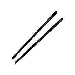 Simple isolated black chopsticks, essential asian dining utensil