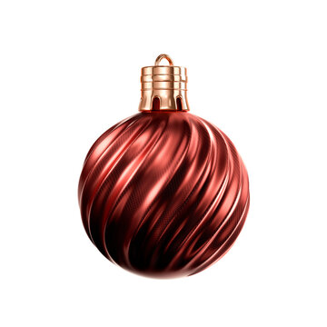 Elegant metallic and red ornament, 3d element set on transparent background, special for christmas holiday