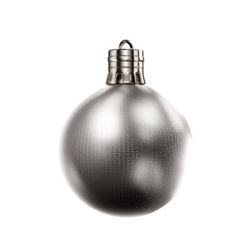 Elegant metallic and silver ornament, 3d element on transparent background, special for christmas holiday