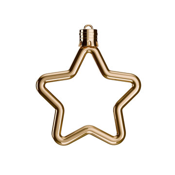 shiny golden star, element set on transparent background
