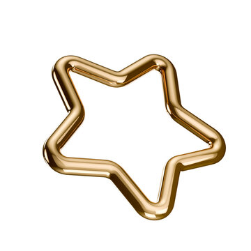 shiny golden star, element set on transparent background