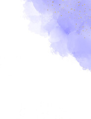 A gentle wash of soft lavender watercolor paint blends across the upper right corner of a clean white background.