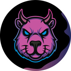 Mascot logo capybara devil.eps