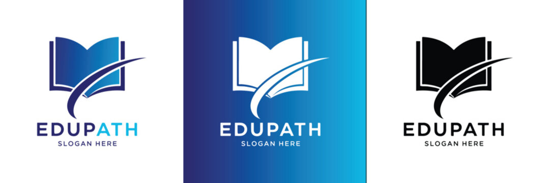 Versatile and contemporary logo design, ideal for educational institutions, online learning platforms, schools, or publishing. Represents growth, knowledge, and academic journey.