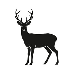 Roe Deer Silhouette – Minimal Black Vector Icon