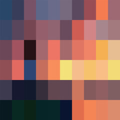 Seamless abstract geometric pixelated sunset gradient background
