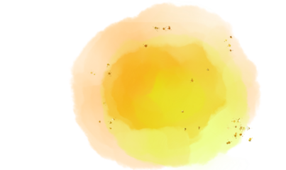 Abstract watercolor splash of warm yellow and orange hues