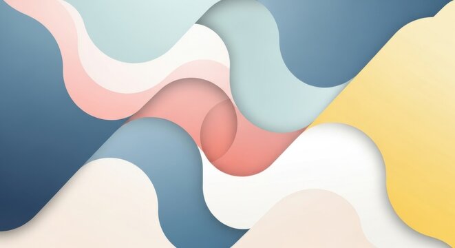 Abstract fluid shapes with pastel color transitions creating a soothing visual harmony