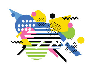 Vibrant Geometric Abstract Modern Graphic Design with Bold Shapes