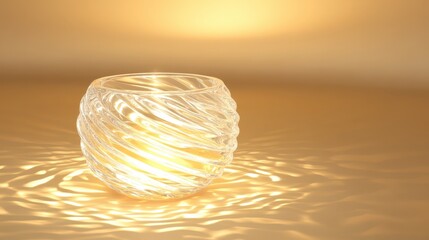 Unique Rippled Glass Perfume Bottle with Subtle Shadow Display