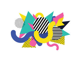 Abstract Geometric Composition with Vibrant Colors and Patterns