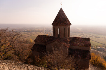 Temple of Caucasian Albania in Azerbaijan. City of Gakh. Azerbaijan.