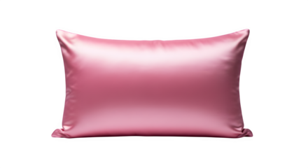 Elegant pink satin pillow for home decor and comfort isolated on transparent background