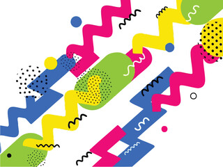 Geometric Pop Art Vibrant Abstract Pattern Design with Bold Colors