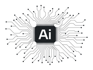 Futuristic Artificial Intelligence Design Concept with Digital Brain and Data Connections