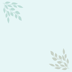 Minimalist Botanical Leaves Corner Background Vector Design