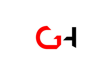 HG logo design with stylized modern lettering, black and red color scheme for versatile branding use