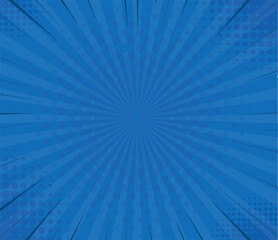Dynamic blue radial pop art background design for comic book cover or marketing banner