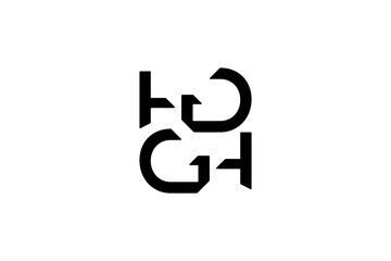 HG logo design with stylized modern lettering, black and red color scheme for versatile branding use