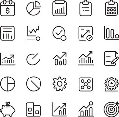 Original name(s): Business Analytics and Finance Icon Set, Line Chart, Data, and Report Vector Icons