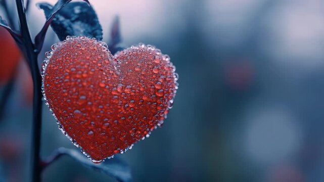 Video A close-up shot of a bright red heart shaped decal attached to a tree trunk, ideal for Valentine's Day or romantic themed designs
