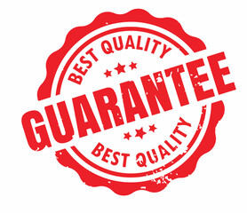 Red Best Quality Guarantee stamp vector badge isolated on white background