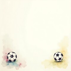 Watercolor Soccer Frame Background
