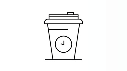 Coffee Cup with Clock Symbolizing Time Management, Productivity, and Work Efficiency