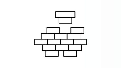 Construction Building Project Icon for Development, Architecture, and Real Estate Planning