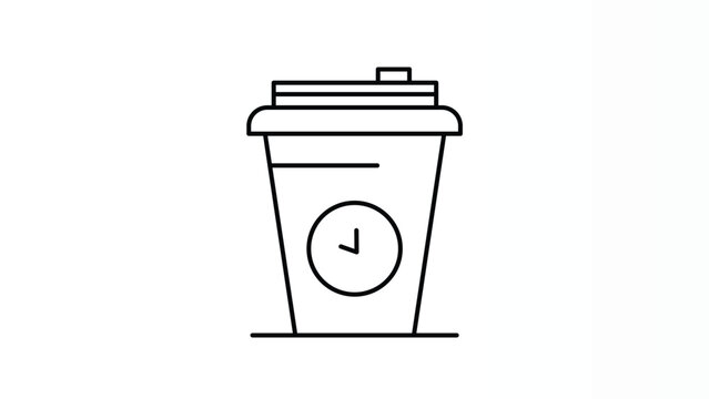 Coffee Cup with Clock Symbolizing Time Management, Productivity, and Work Efficiency