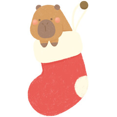 christmas sock with capybara 