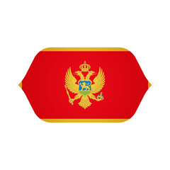 Stylized Curved MONTENEGRO Flag Icon � Modern MONTENEGRO Emblem, Clean Shape, High-Quality PNG