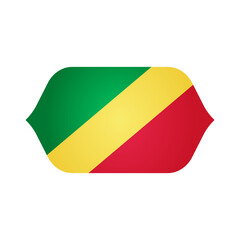 Fototapeta premium Stylized Curved CONGO Flag Icon � Modern CONGO Emblem, Clean Shape, High-Quality PNG