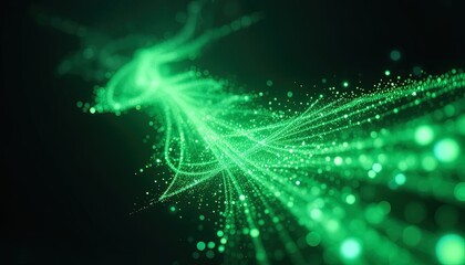 Stunning green abstract lines and dots create a dynamic futuristic backdrop, ideal for technology, science, or energy themes in your next creative project