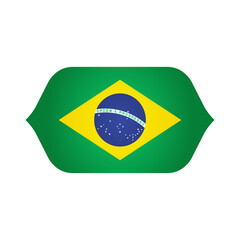 Stylized Curved BRAZIL Flag Icon � Modern BRAZIL Emblem, Clean Shape, High-Quality PNG