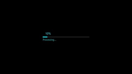 A dynamic horizontal loading animation. A loading from 1 to 10 percent and Motion graphics of loading concept.