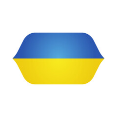 Stylized Curved UKRAINE Flag Icon , Modern UKRAINE Emblem, Clean Shape, High-Quality PNG