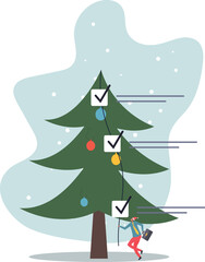 Finish checklist or todo list, tick checkmark or work completion, questionnaire or productivity checklist,about a man and his life.