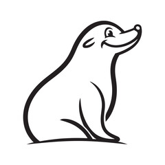 Fototapeta premium single line animal icon with a humorous.