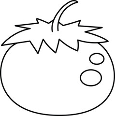 Obraz premium Cartoon tomato coloring page vegetable fruit line art simple doodle healthy food icon