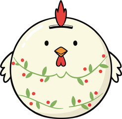 Cute Round Floral Chicken Piggy Bank – Kawaii Hen Money Box Cartoon