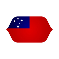 Stylized Curved SAMOA Flag Icon , Modern SAMOA Emblem, Clean Shape, High-Quality PNG
