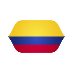 Stylized Curved COLOMBIA Flag Icon , Modern COLOMBIA Emblem, Clean Shape, High-Quality PNG